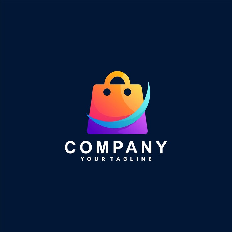 Vector diseño de logotipo degradado de bolsa de compras