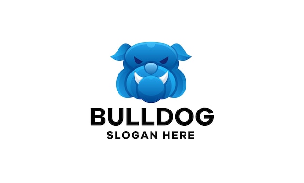 Diseño de logotipo degradado de Bulldog