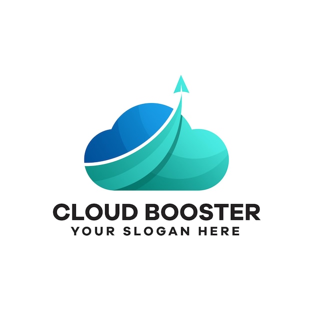 Diseño de logotipo degradado Cloud Booster