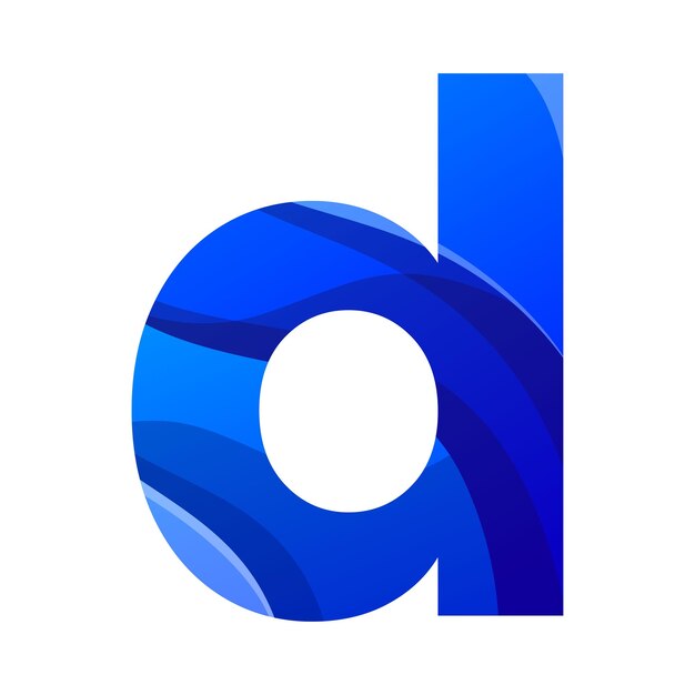 diseño de logotipo degradado de color azul letra d