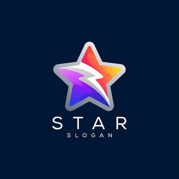 Diseño de logotipo degradado de color estrella