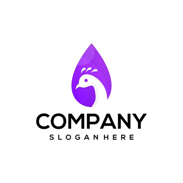 diseño de logotipo degradado de color de gota