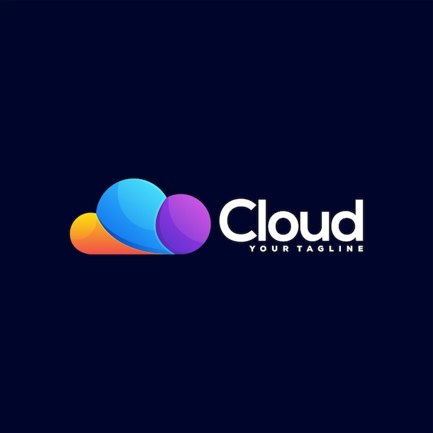Diseño de logotipo degradado de color de nube