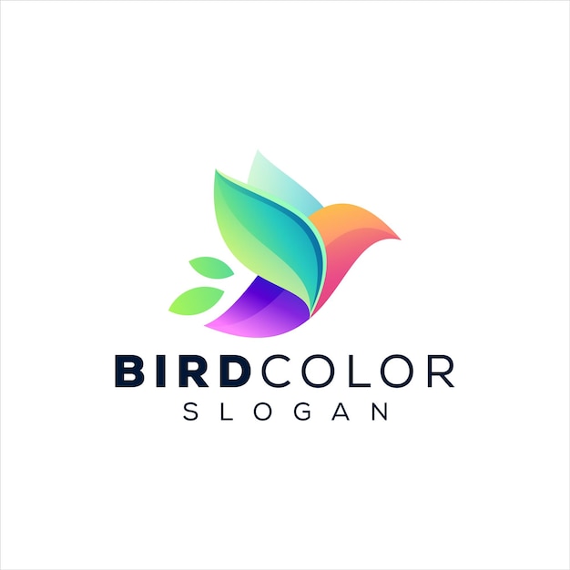 Diseño de logotipo degradado de color de pájaro