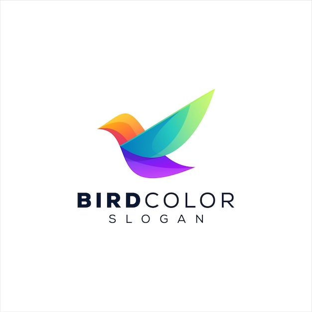 Diseño de logotipo degradado de color de pájaro