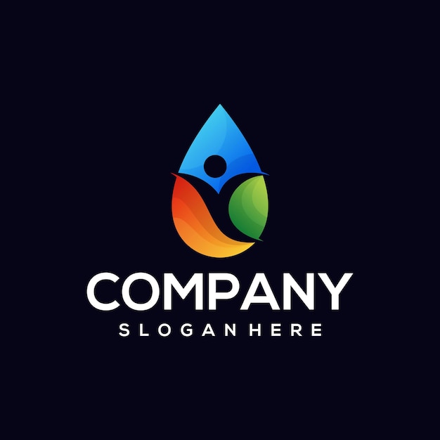 diseño de logotipo degradado de color de personas
