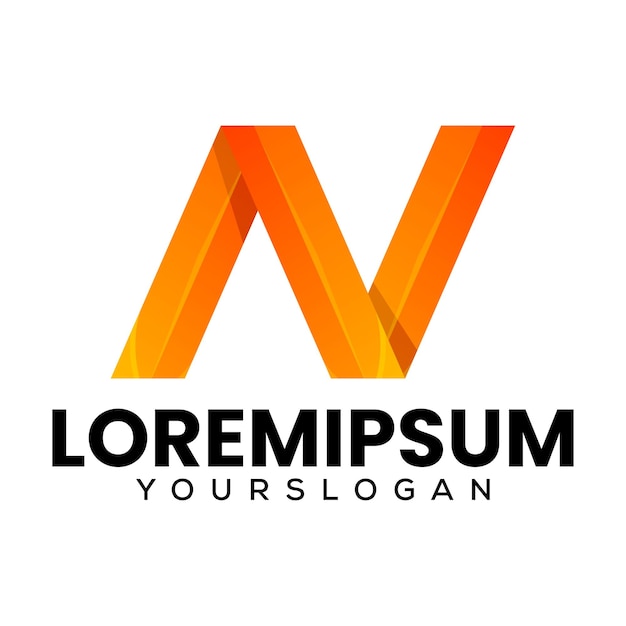 Diseño de logotipo degradado colorido letra N