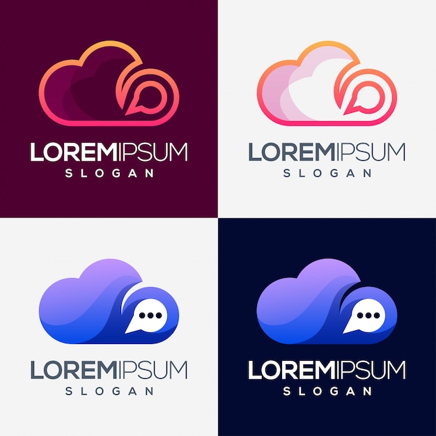 Vector diseño de logotipo degradado colorido nube