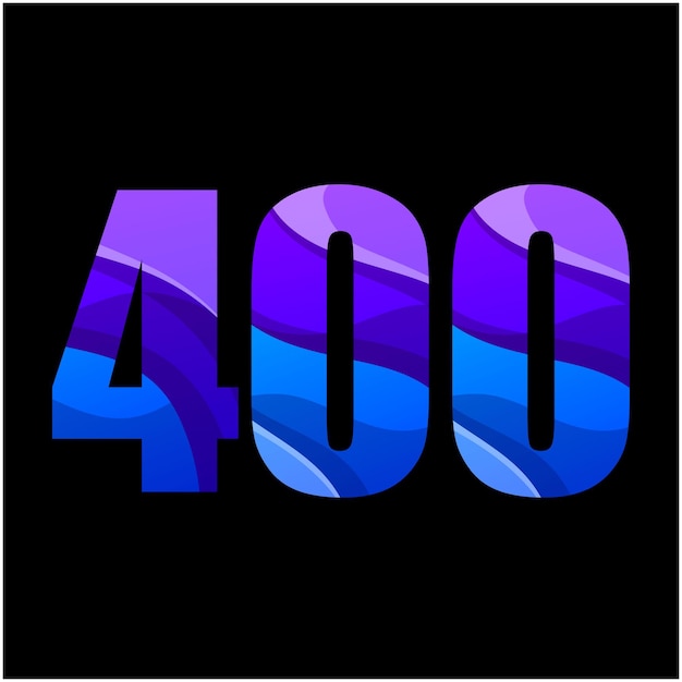 diseño de logotipo degradado colorido número 400