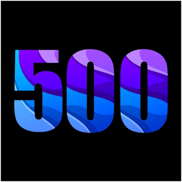 diseño de logotipo degradado colorido número 500