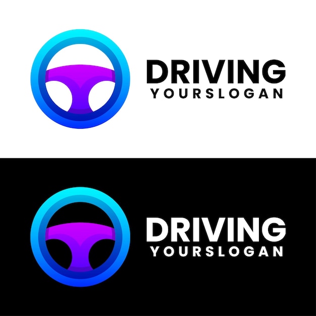 Diseño de logotipo degradado de conducción