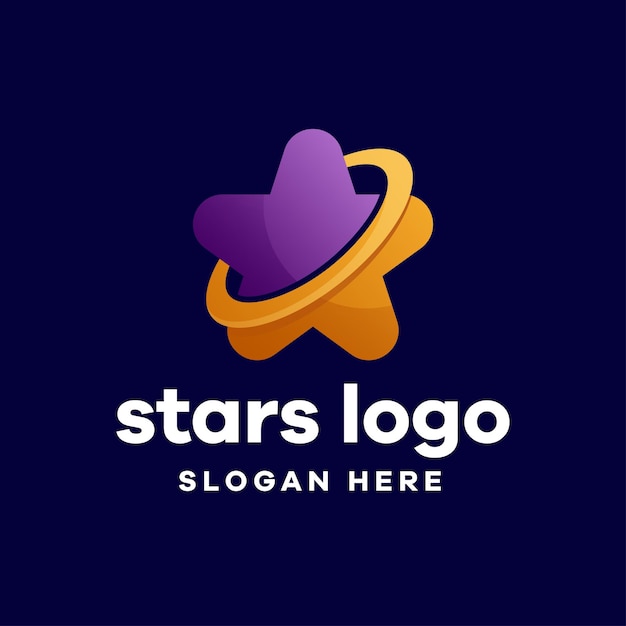 Diseño de logotipo degradado de estrellas minimalistas