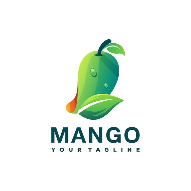 Diseño de logotipo degradado de fruta de mango