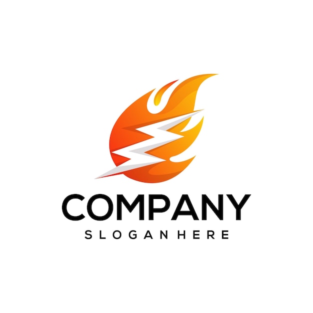diseño de logotipo degradado de fuego caliente