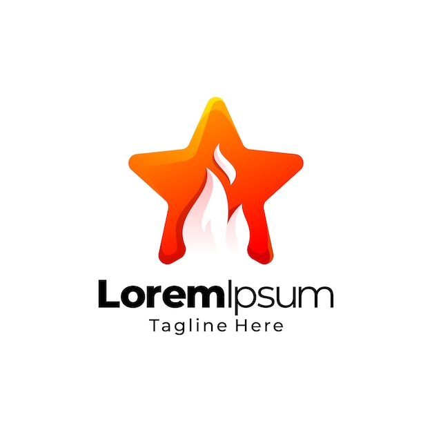 diseño de logotipo degradado de fuego estrella