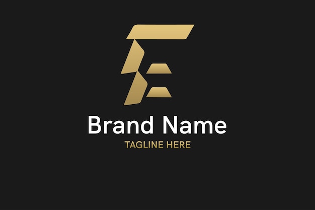 Diseño de logotipo degradado inicial FF único y creativo