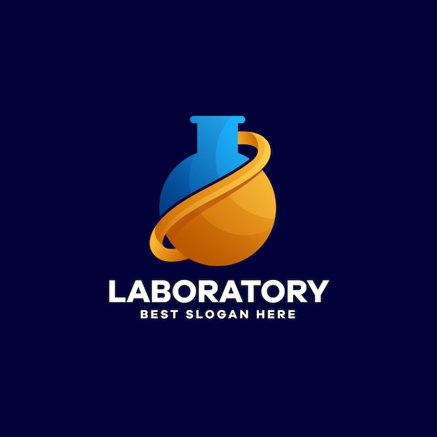 Diseño de logotipo degradado de laboratorio de ciencia