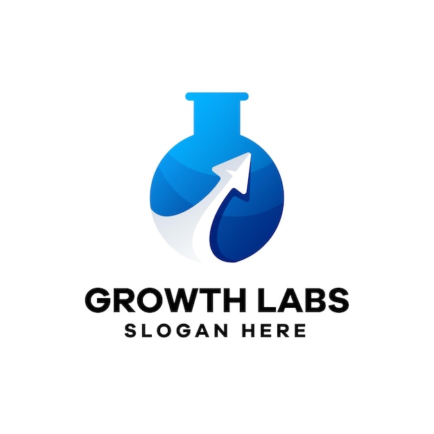 Diseño de logotipo degradado de laboratorios de crecimiento
