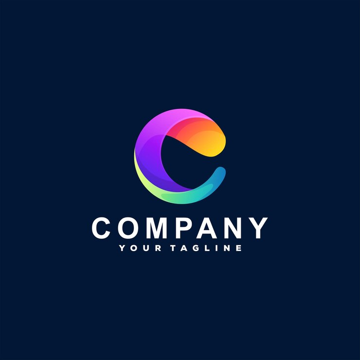 Vector diseño de logotipo degradado letra c