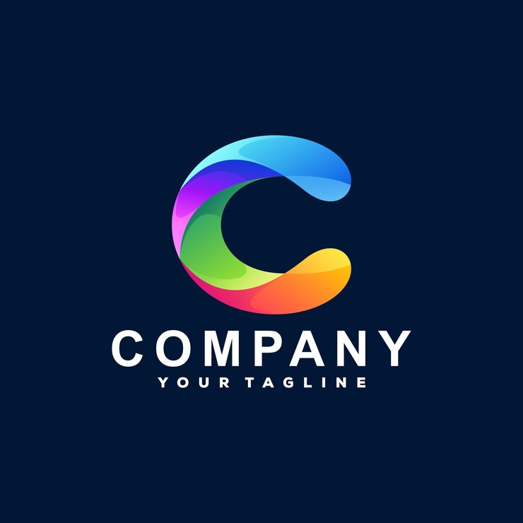 Vector diseño de logotipo degradado letra c