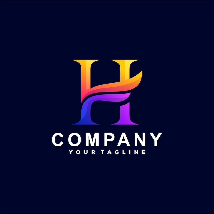 Vector diseño de logotipo degradado letra h