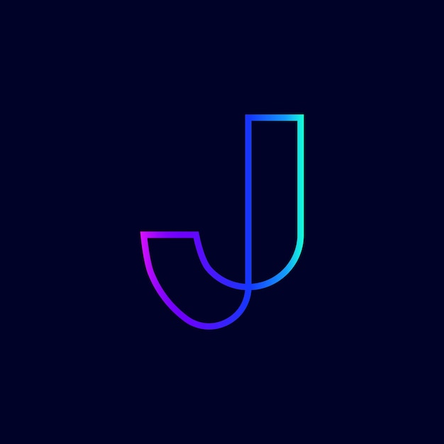 diseño de logotipo degradado de letra j vectorial