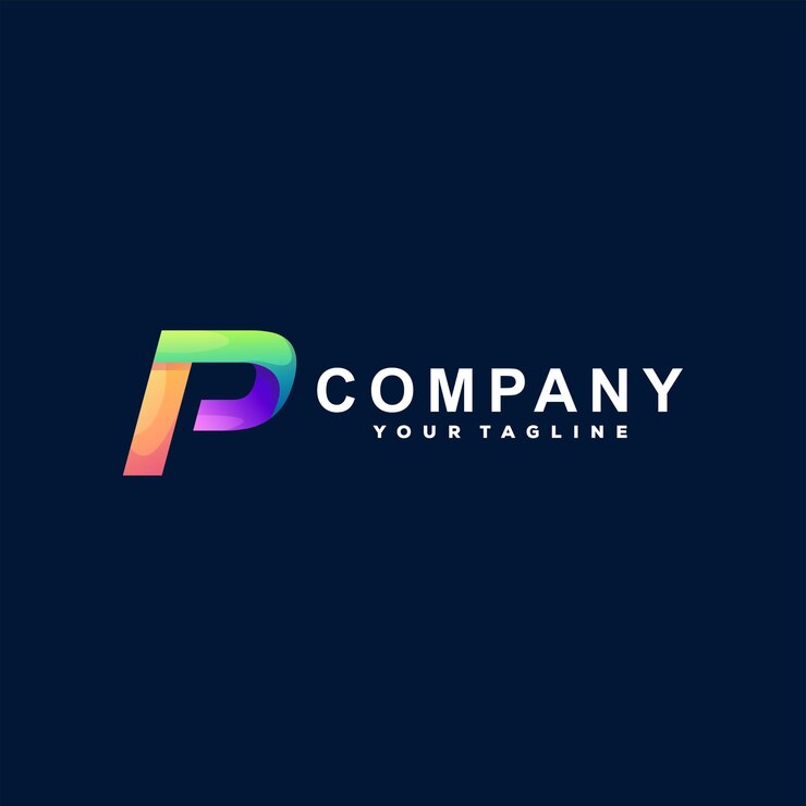 Vector diseño de logotipo degradado letra p