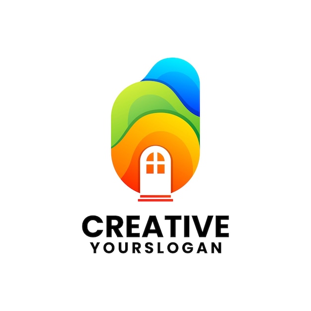 Diseño de logotipo degradado líquido casero