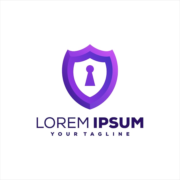 Diseño de logotipo degradado de llave de seguridad