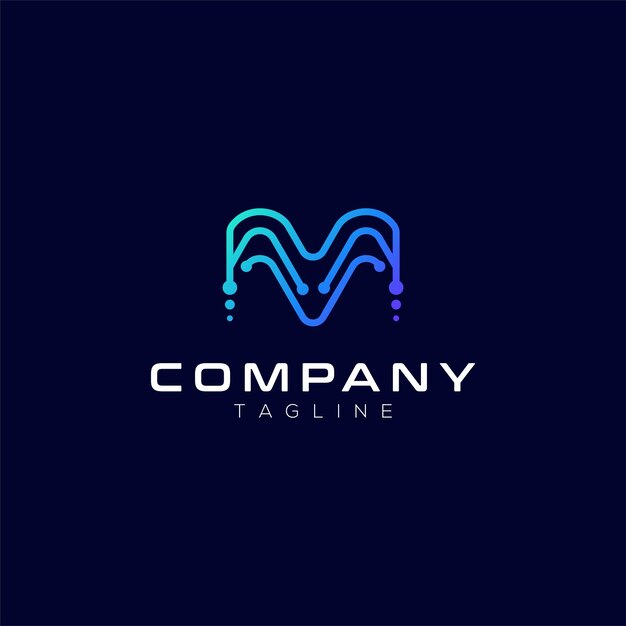 Diseño de logotipo degradado moderno letra M