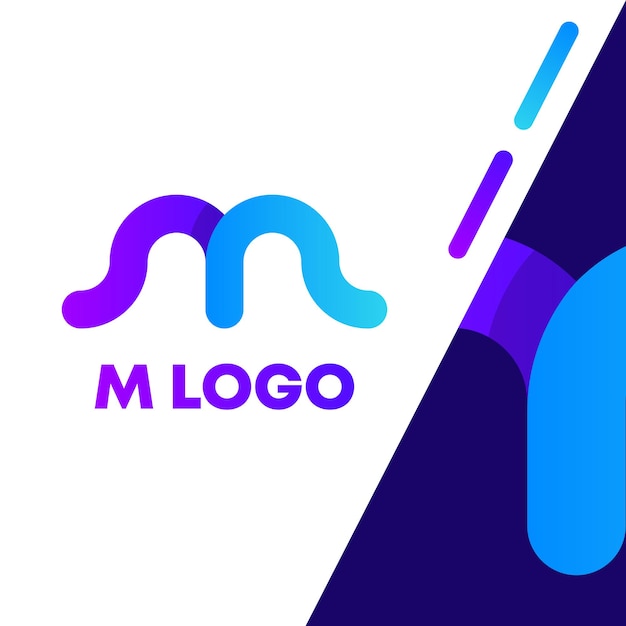 Diseño de logotipo degradado moderno letra m