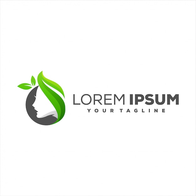 Diseño de logotipo degradado de naturaleza de belleza