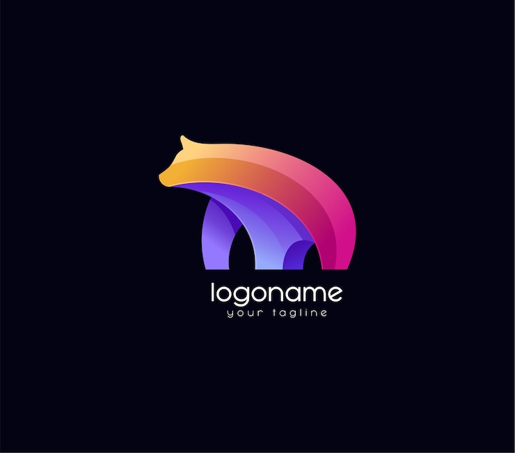 Vector diseño de logotipo degradado de oso vector premium