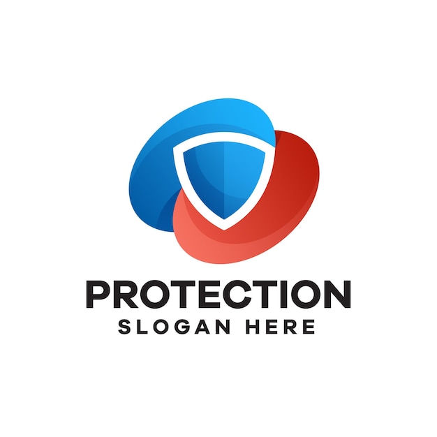 Vector diseño de logotipo degradado de protección