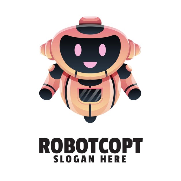 Vector diseño de logotipo degradado de robot