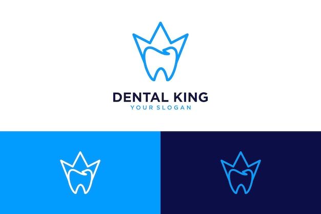 Diseño de logotipo dental con corona o rey