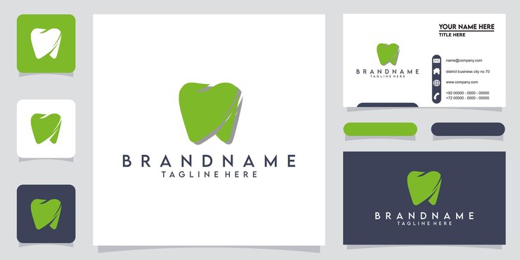 Diseño de logotipo dental Vector Premium
