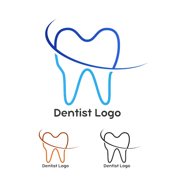 Vector diseño del logotipo del dentista mediante el archivo vectorial de dientes de molienda