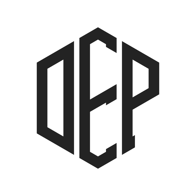 Diseño del logotipo DEP Letra inicial DEP Monograma Logotipo con forma de hexágono