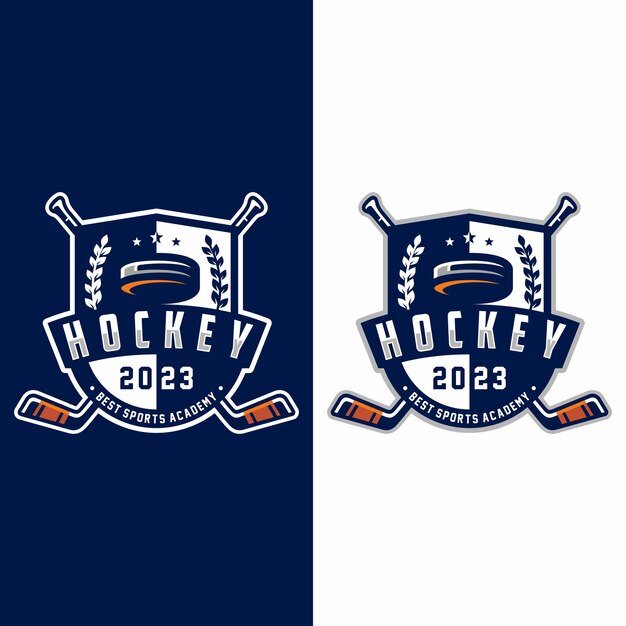 Diseño de logotipo de deporte de club de hockey