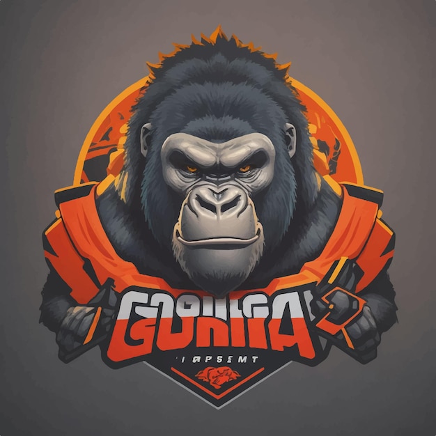 Vector diseño de logotipo de deporte de mascota de gorila vectorial libre