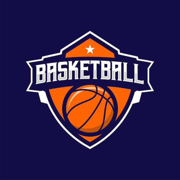 Diseño de logotipo de deportes de baloncesto en estilo esport