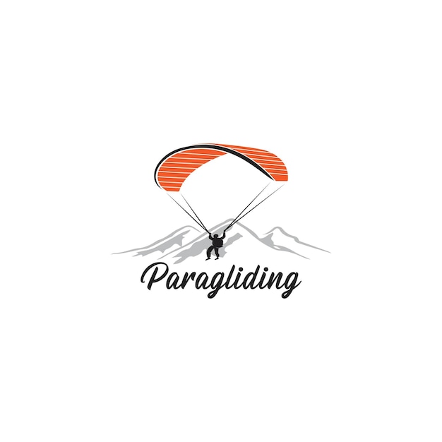 Diseño de logotipo de deportes voladores de parapente