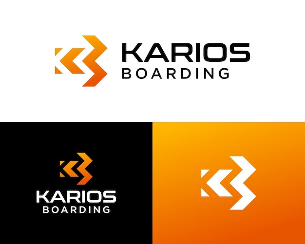 Diseño de logotipo deportivo con monograma de letra KB