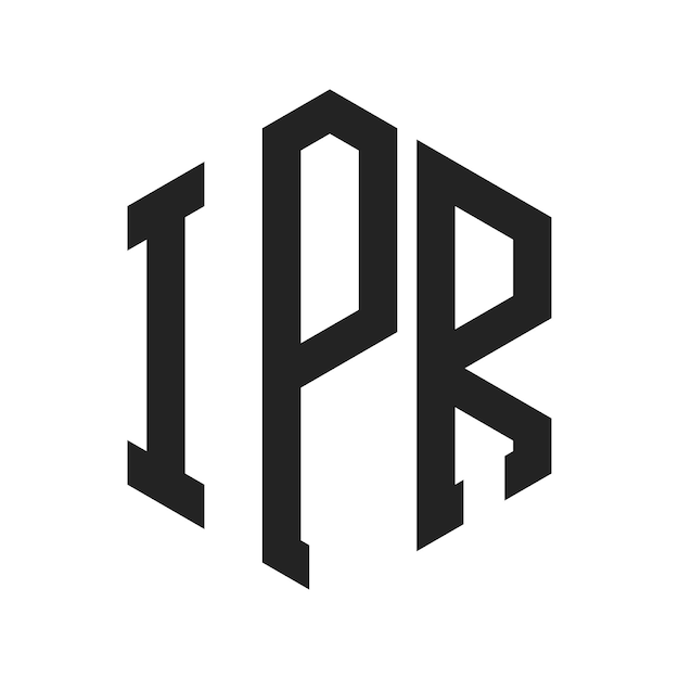 Diseño del logotipo de los derechos de propiedad intelectual Letra inicial Monograma de los Derechos de propiedad intelectual Logotipo en forma de hexágono