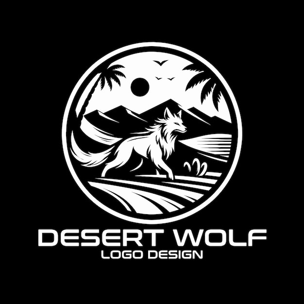 Diseño del logotipo de Desert Wolf Vector