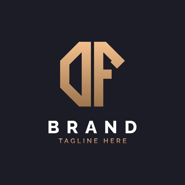 Diseño de logotipo DF Moderno Minimal Elegante y lujoso DF Logotipo Alfabeto Letra DF Logotipo Diseño para la identidad empresarial corporativa de la marca