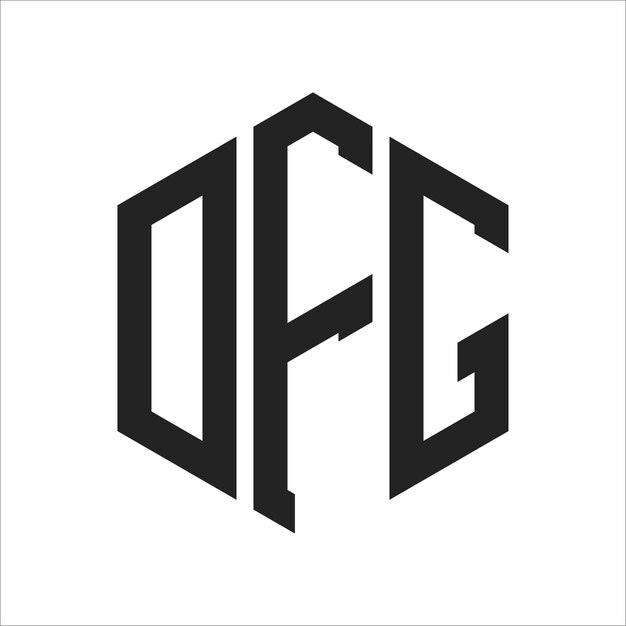 Diseño del logotipo DFG Letra inicial DFG Monograma Logotipo con forma de hexágono