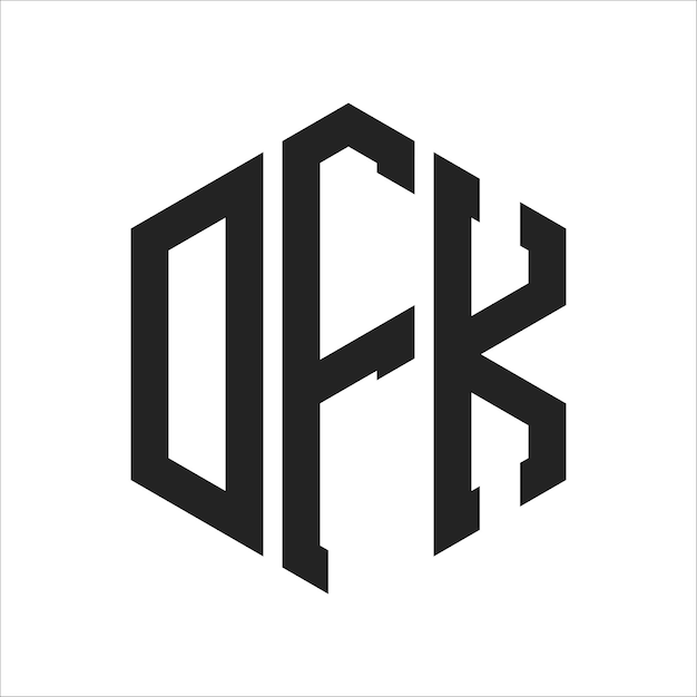 Diseño del logotipo DFK Letra inicial DFK Monograma Logotipo con forma de hexágono