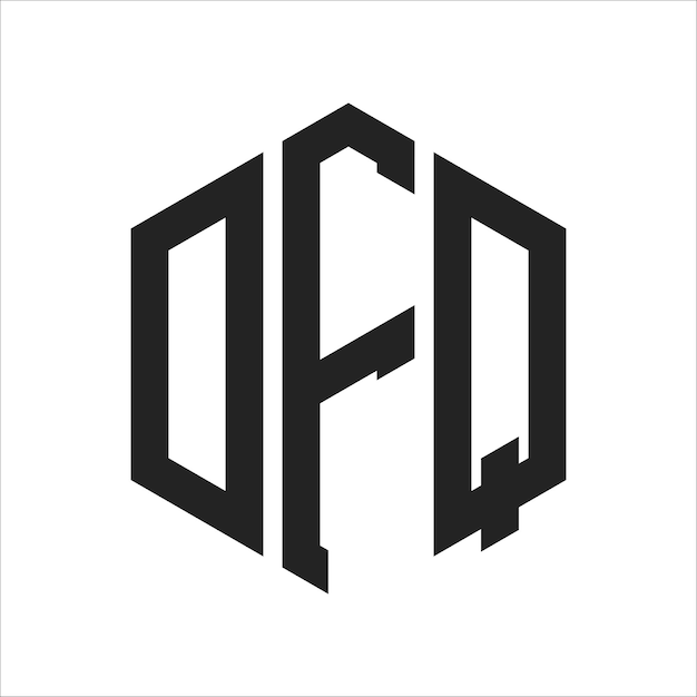 Diseño del logotipo DFQ Letra inicial DFQ Monograma Logotipo con forma de hexágono